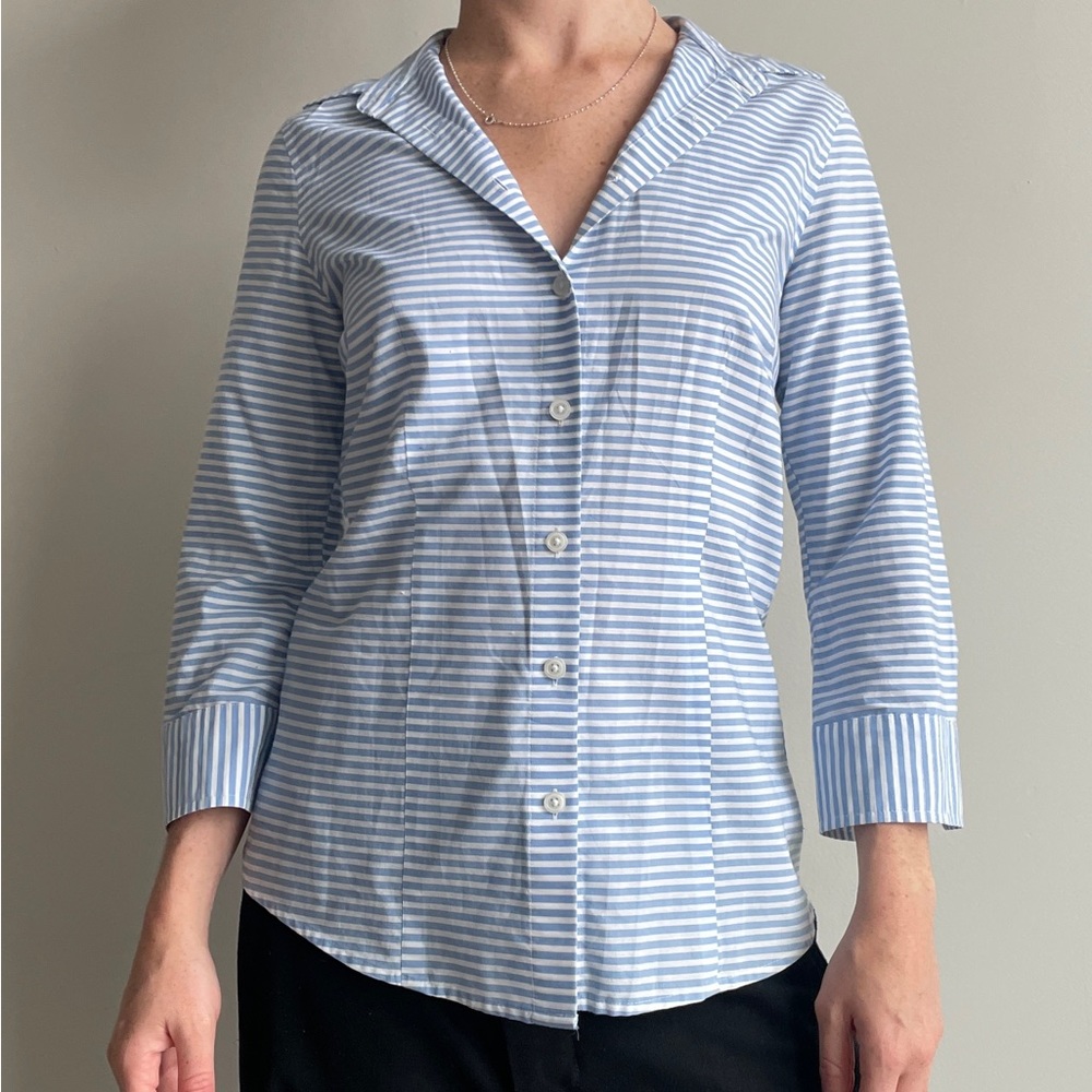 Stripes button down women’s dress shirt